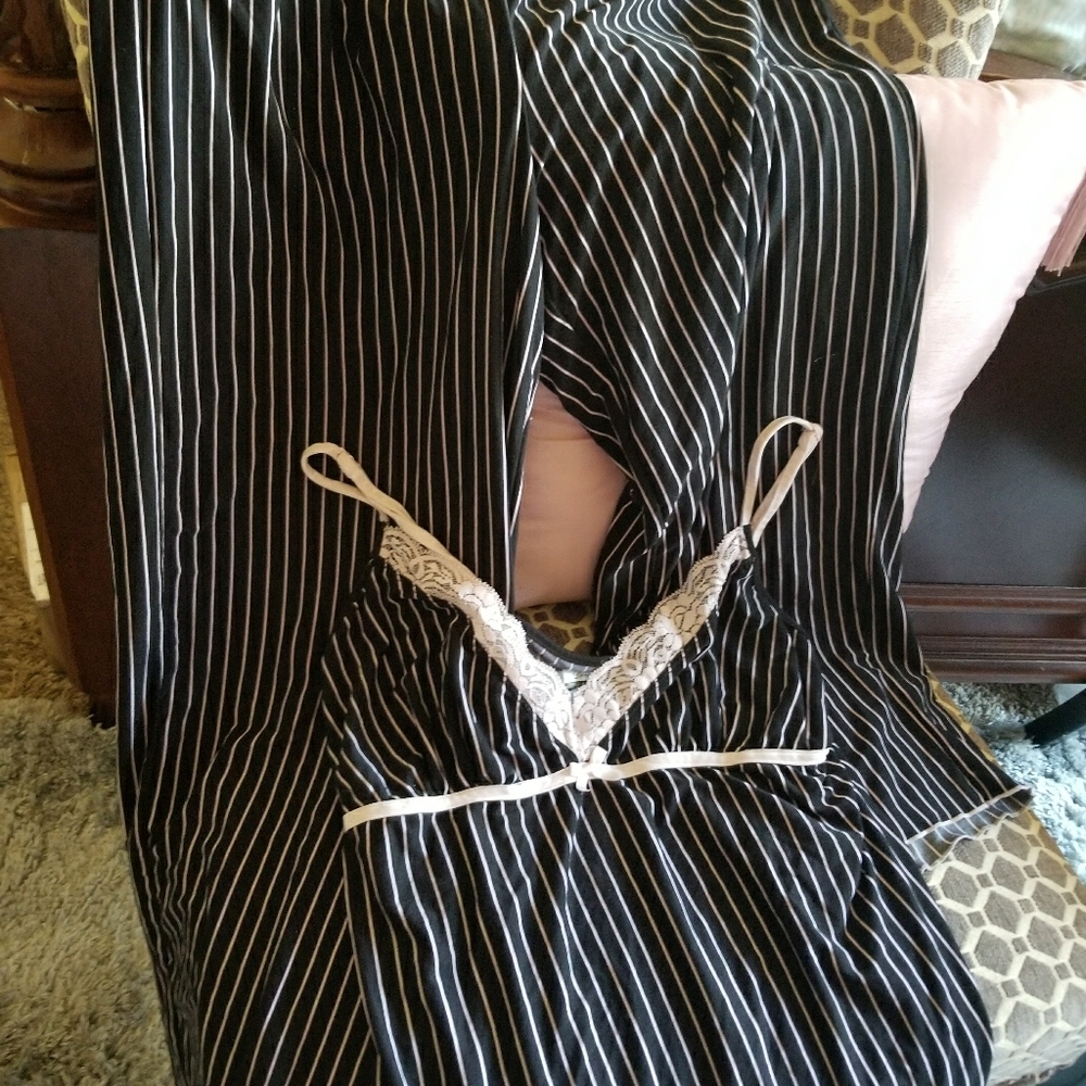Studio Donatella black and pink striped pajamas sm
